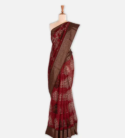 maroon-chanderi-cotton-saree-c0862850-b