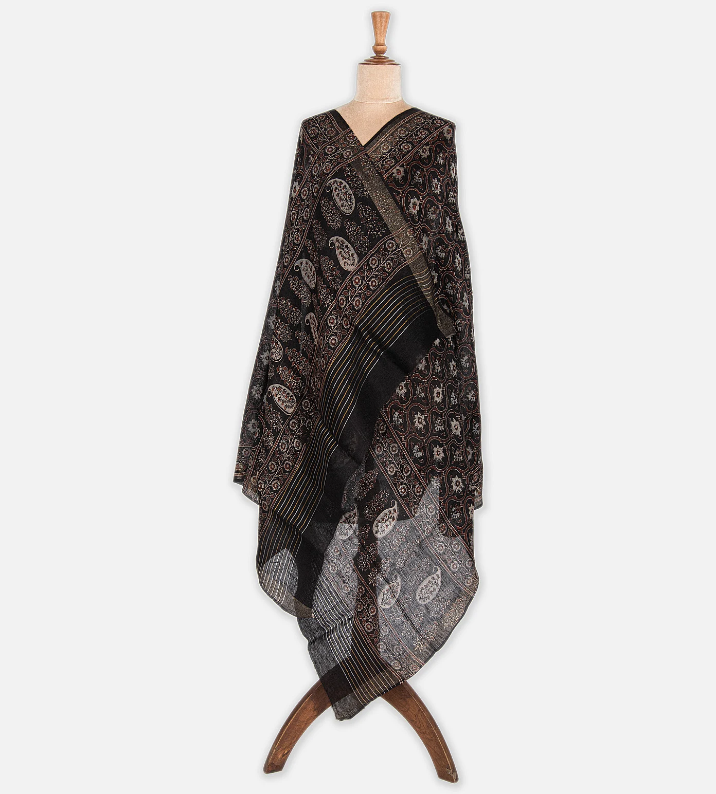 black-linen-cotton-dupatta-c0253123-b
