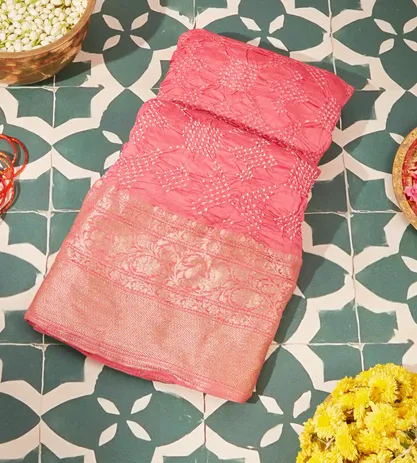 salmon-pink-bandhani-chaniya-silk-saree-c0252893-a