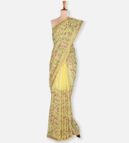 lemon-yellow-linen-embroidery-saree-b1045634-b