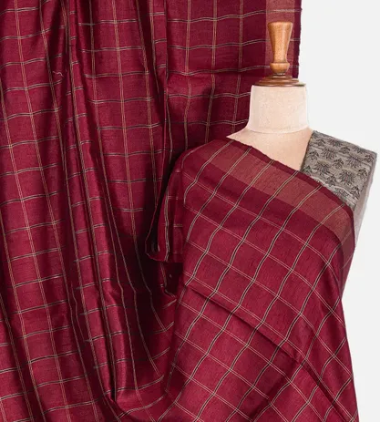 maroon-tussar-saree-c0762260-a