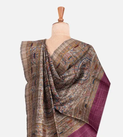 maroon-tussar-saree-c0762260-c