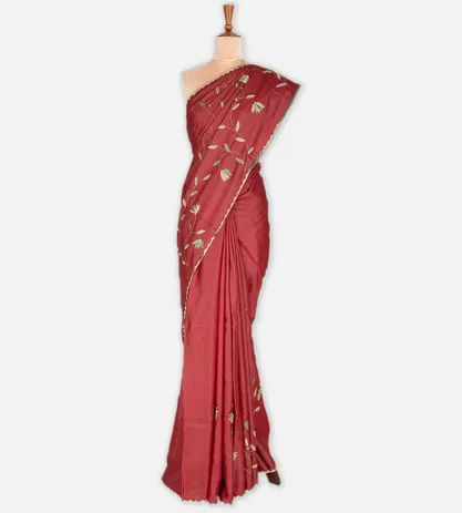 red-tussar-saree-b1249457-b