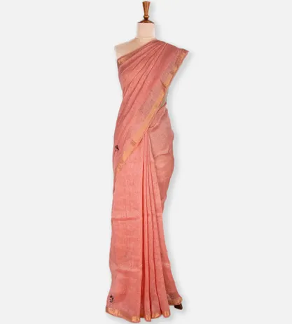 peach-linen-saree-c0558981-b