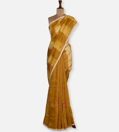 mustard-yellow-linen-embroidery-saree-c1075922-b