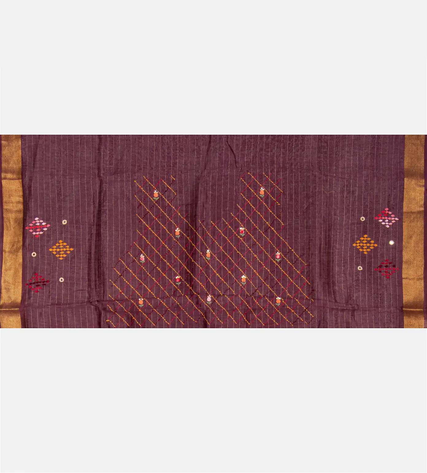 deep-maroon-linen-embroidery-saree-c1075908-d
