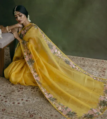 yellow-organza-saree-c1178769-d