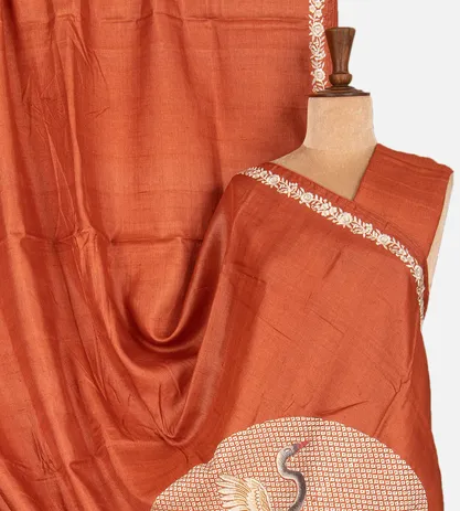 rust-red-tussar-embroidery-saree-c0972437-a