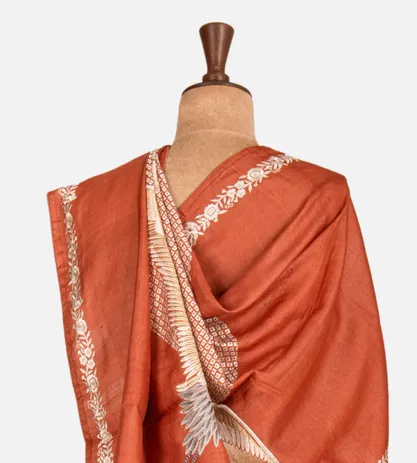 rust-red-tussar-embroidery-saree-c0972437-c