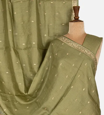 olive-green-tussar-embroidery-saree-c1281447-a