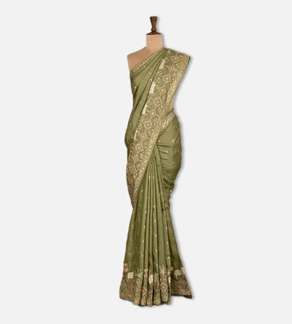 olive-green-tussar-embroidery-saree-c1281447-b