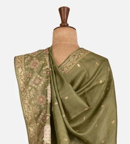 olive-green-tussar-embroidery-saree-c1281447-c