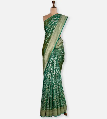 peacock-green-kora-silk-saree-c1180846-b