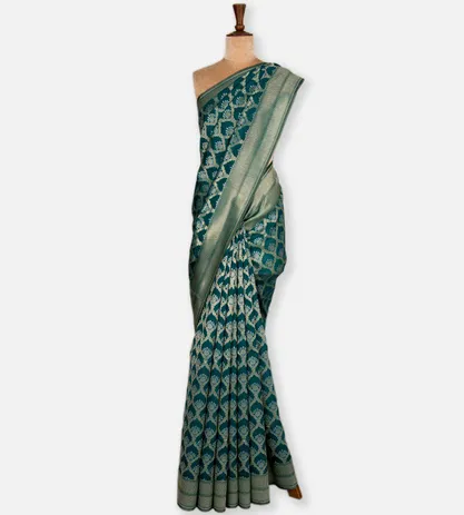 emerald-green-kora-silk-saree-c1180843-b