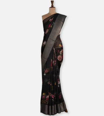 black-linen-saree-d0184925-b