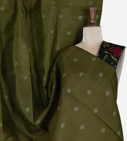 olive-green-raw-silk-saree-d0189768-a