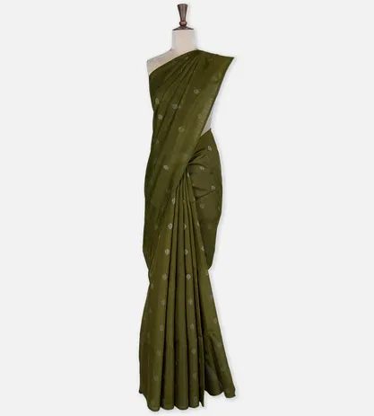 olive-green-raw-silk-saree-d0189768-b