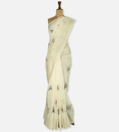 off-white-linen-saree-d0291528-b