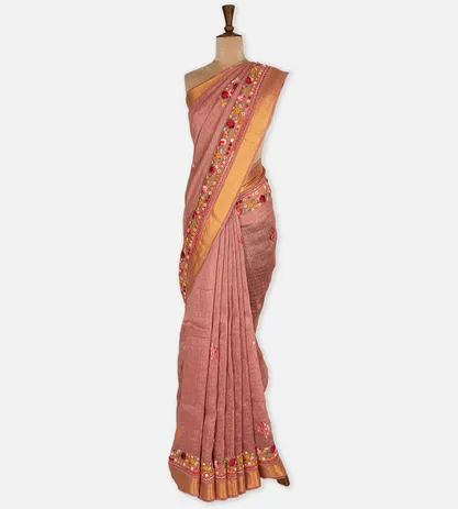 salmon-pink-linen-saree-c1075910-b