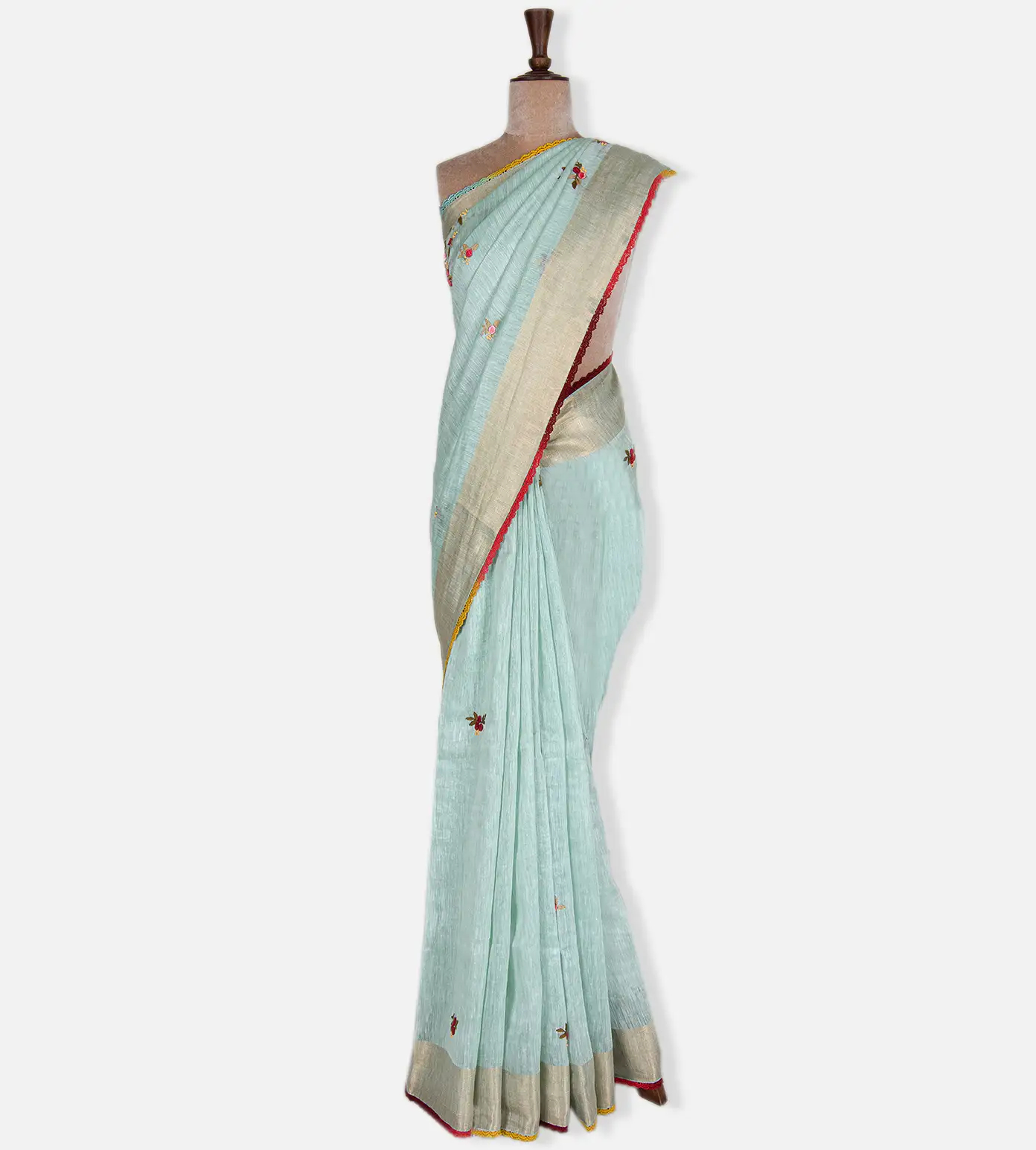 turquoise-blue-linen-saree-d0291544-b
