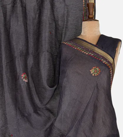 dark-grey-linen-embroidery-saree-d0291537-a