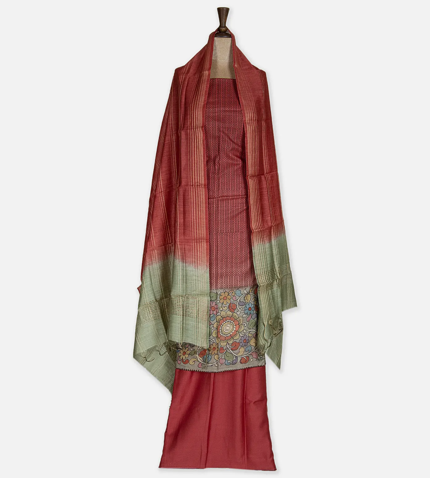 red-tussar-salwar-d0188964-c
