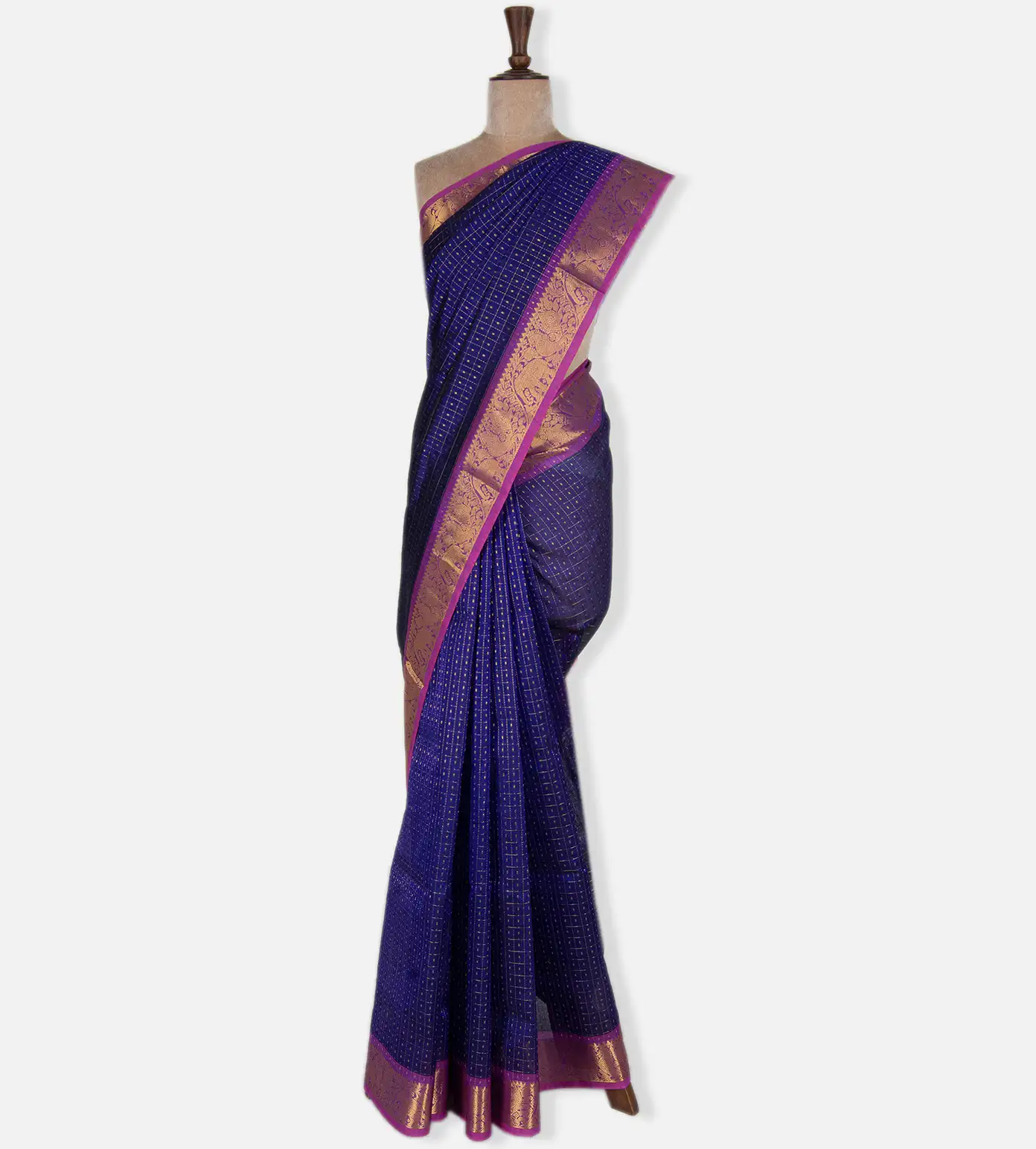 blue-cotton-silk-saree-c1074857-b