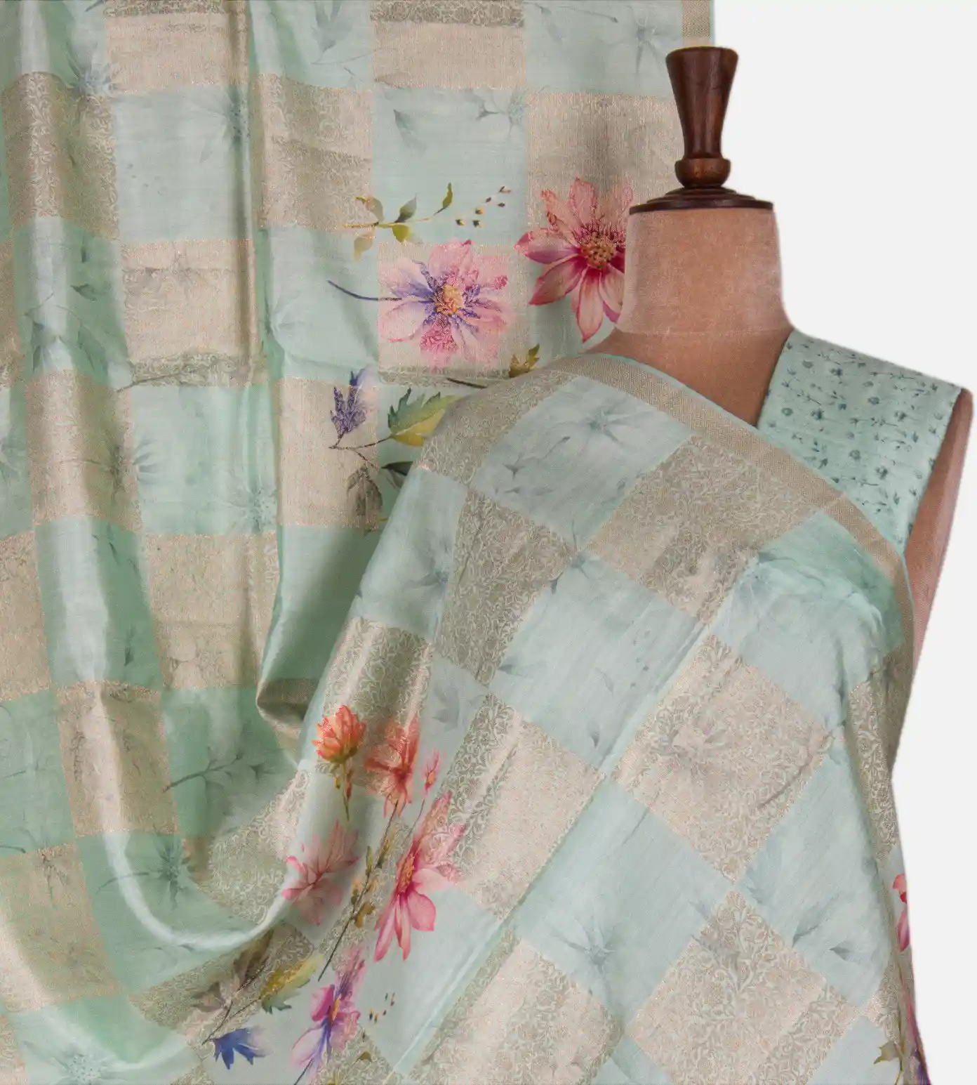 turquoise-blue-chaniya-silk-saree-d0291990-a