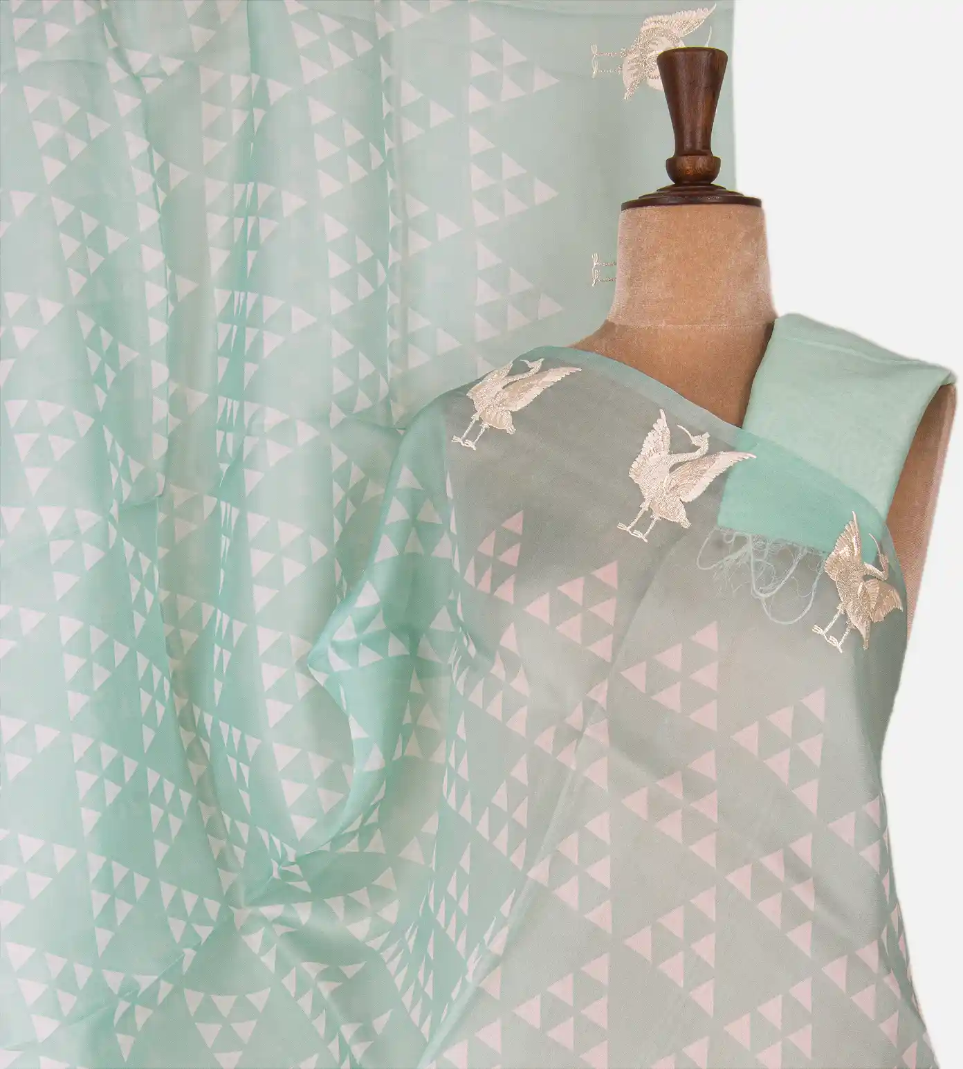 turquoise-blue-organza-saree-c0969616-a