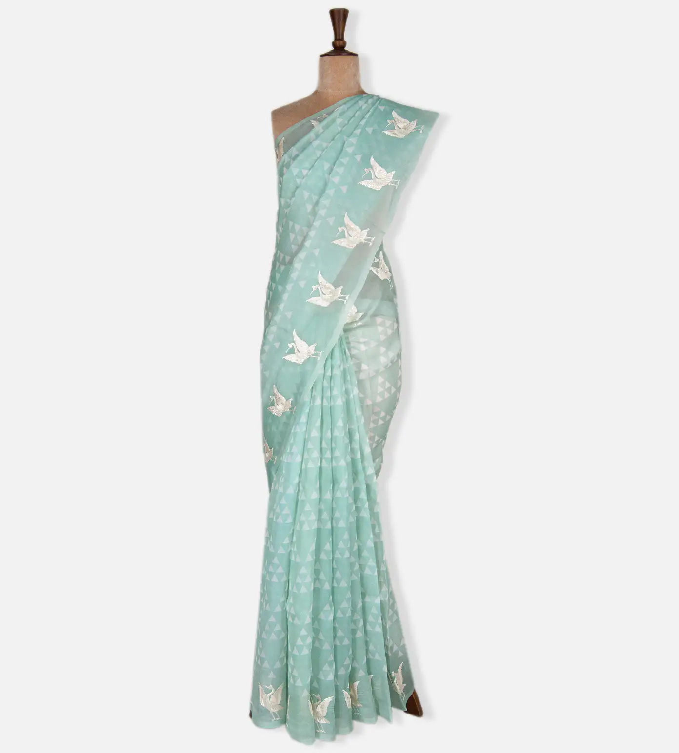 turquoise-blue-organza-saree-c0969616-b