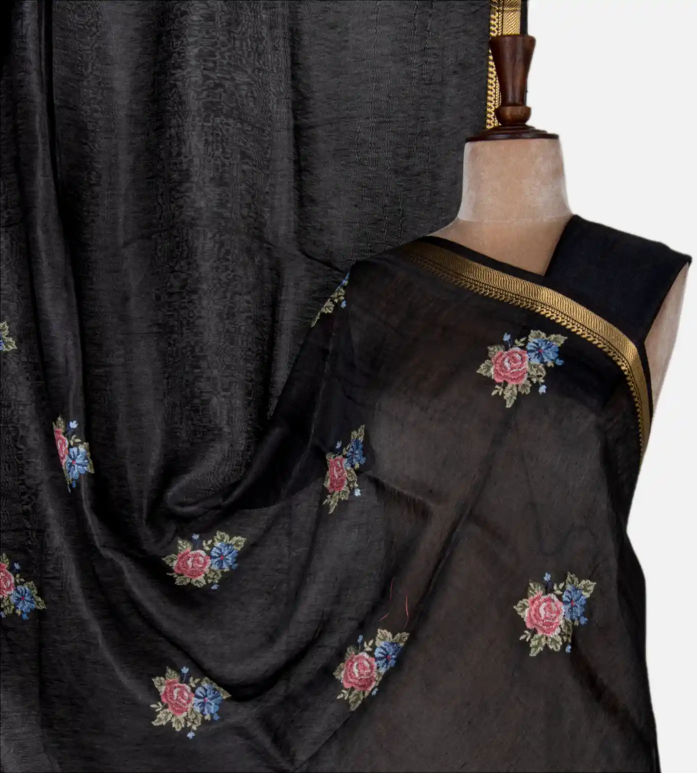 black-linen-saree-d0291517-a