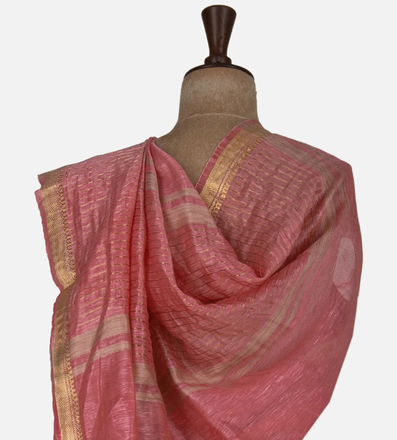 salmon-pink-linen-saree-d0291548-c