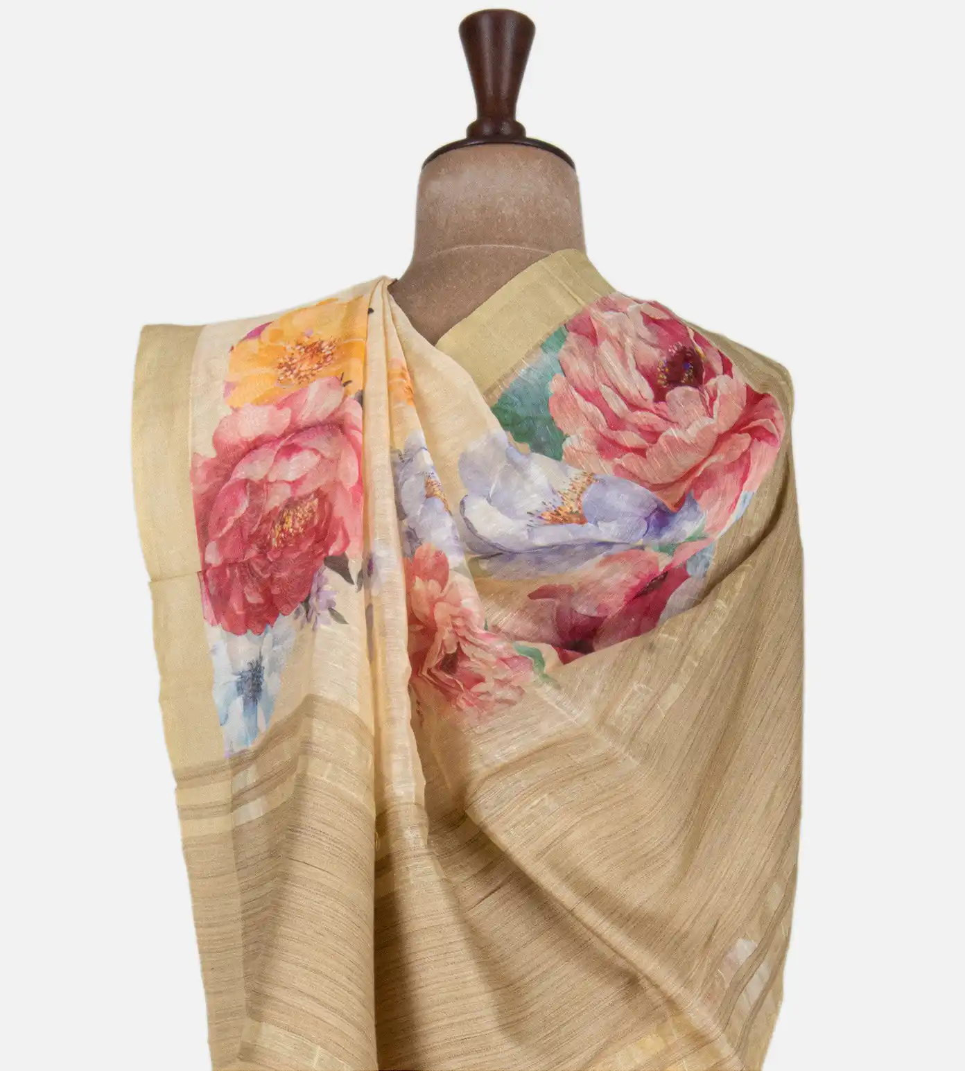 yellow-linen-printed-saree-b1250474-c
