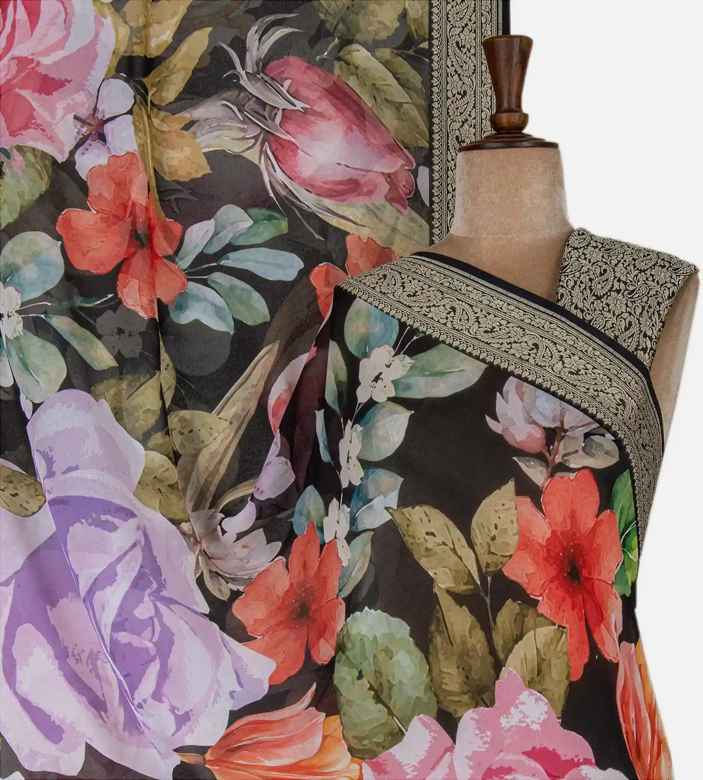 black-banarasi-georgette-saree-b1147724-a