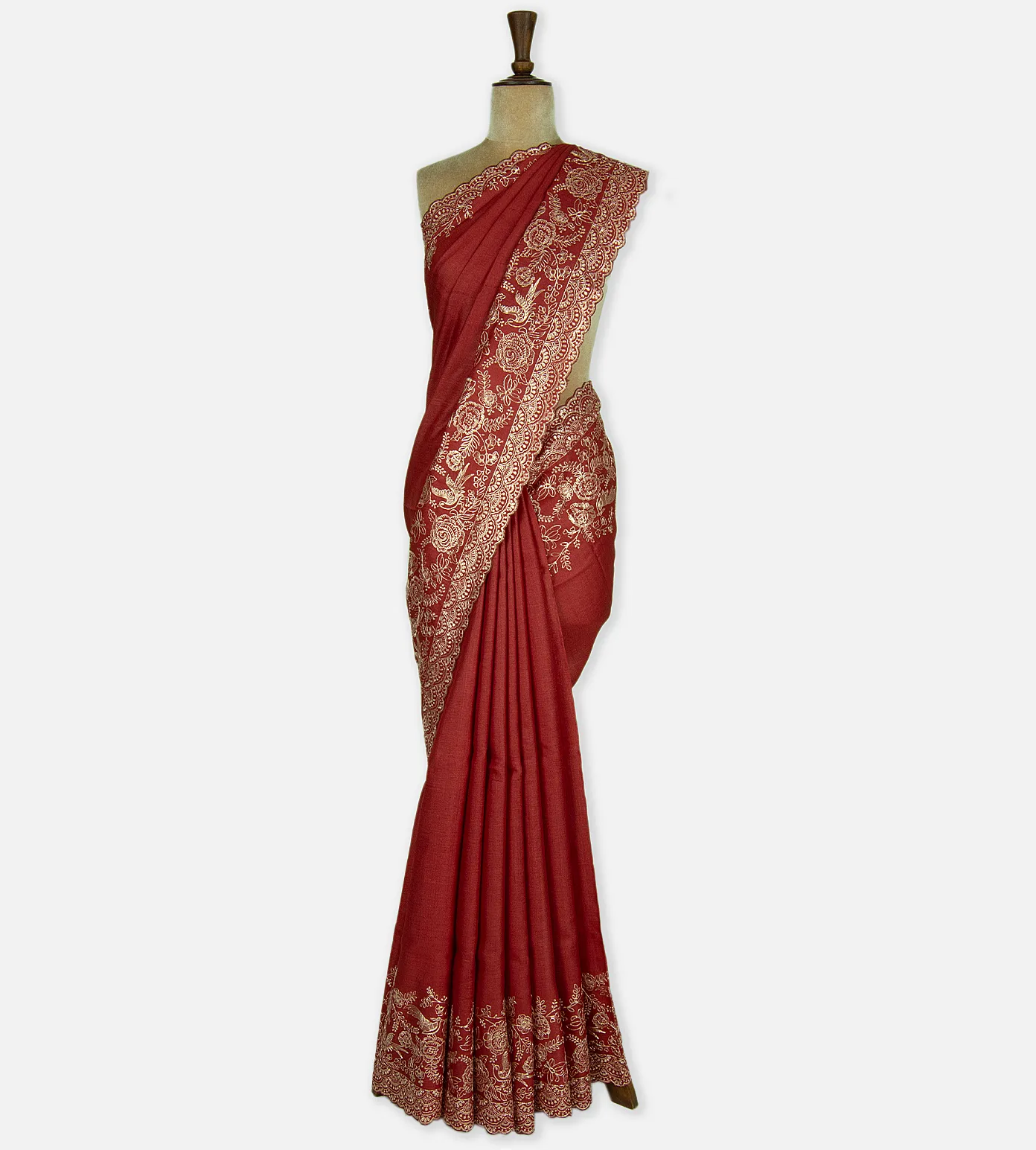 maroon-tussar-saree-d0292729-b