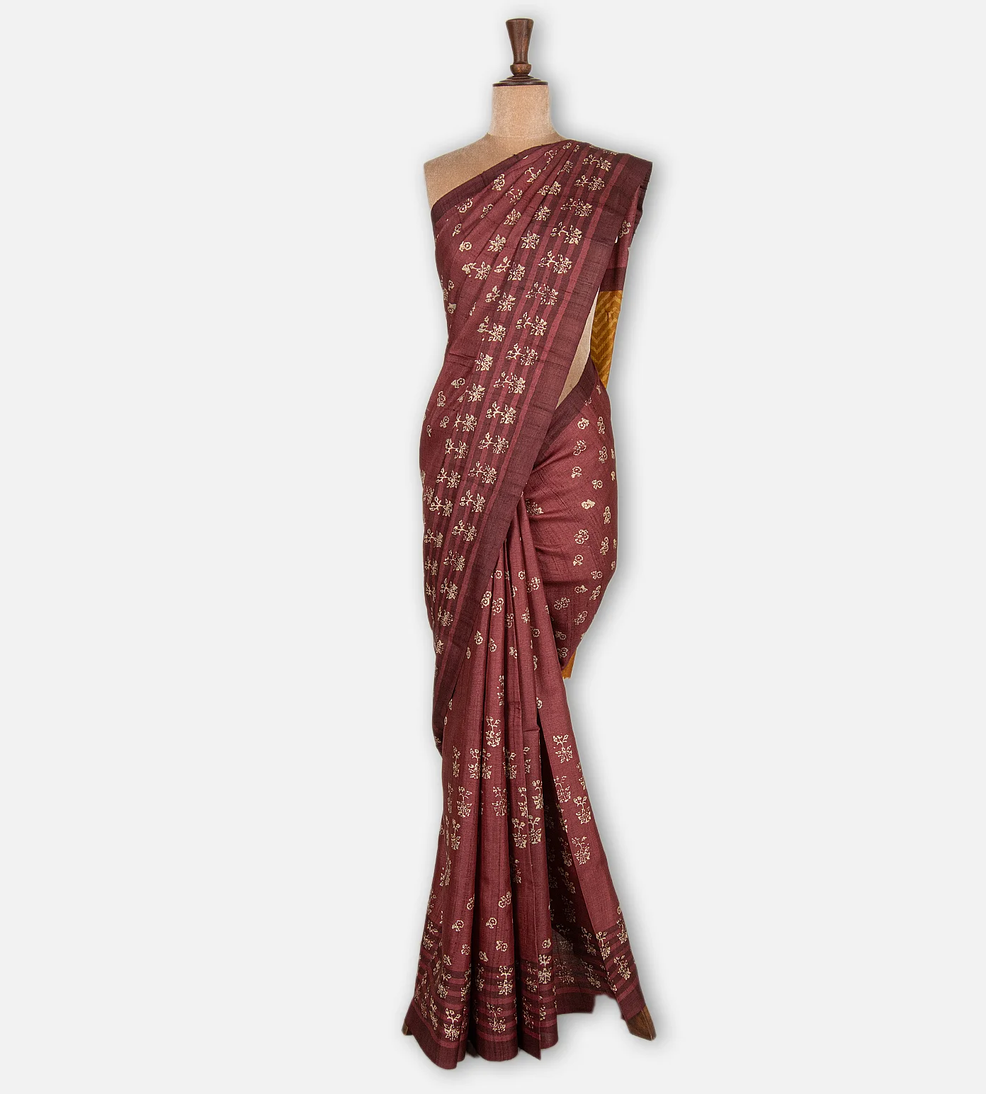 maroon-tussar-saree-c0965520-b