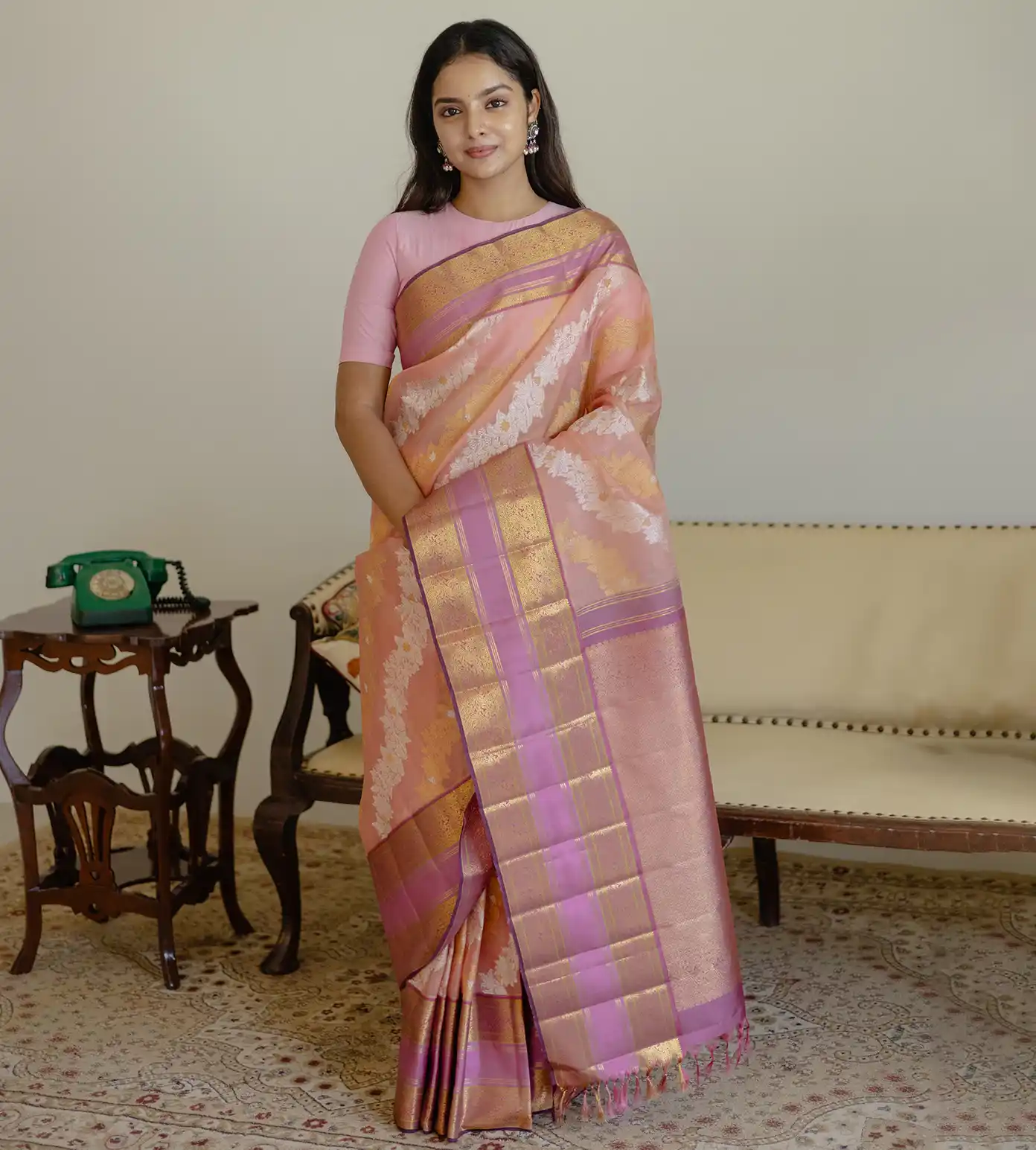peachish-pink-kora-kanchipuram-silk-saree-d0293010-d