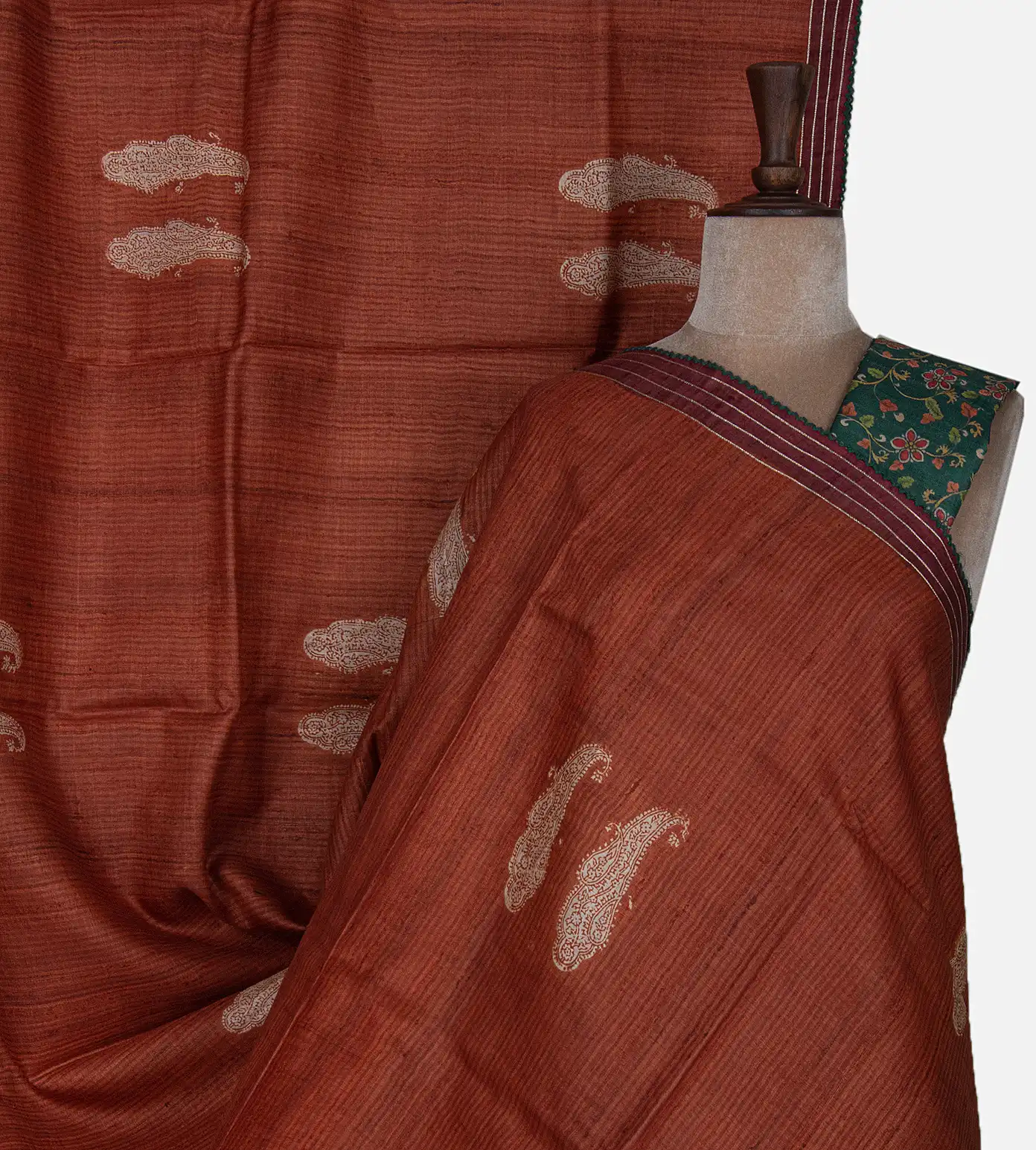 maroon-tussar-saree-c1179985-a
