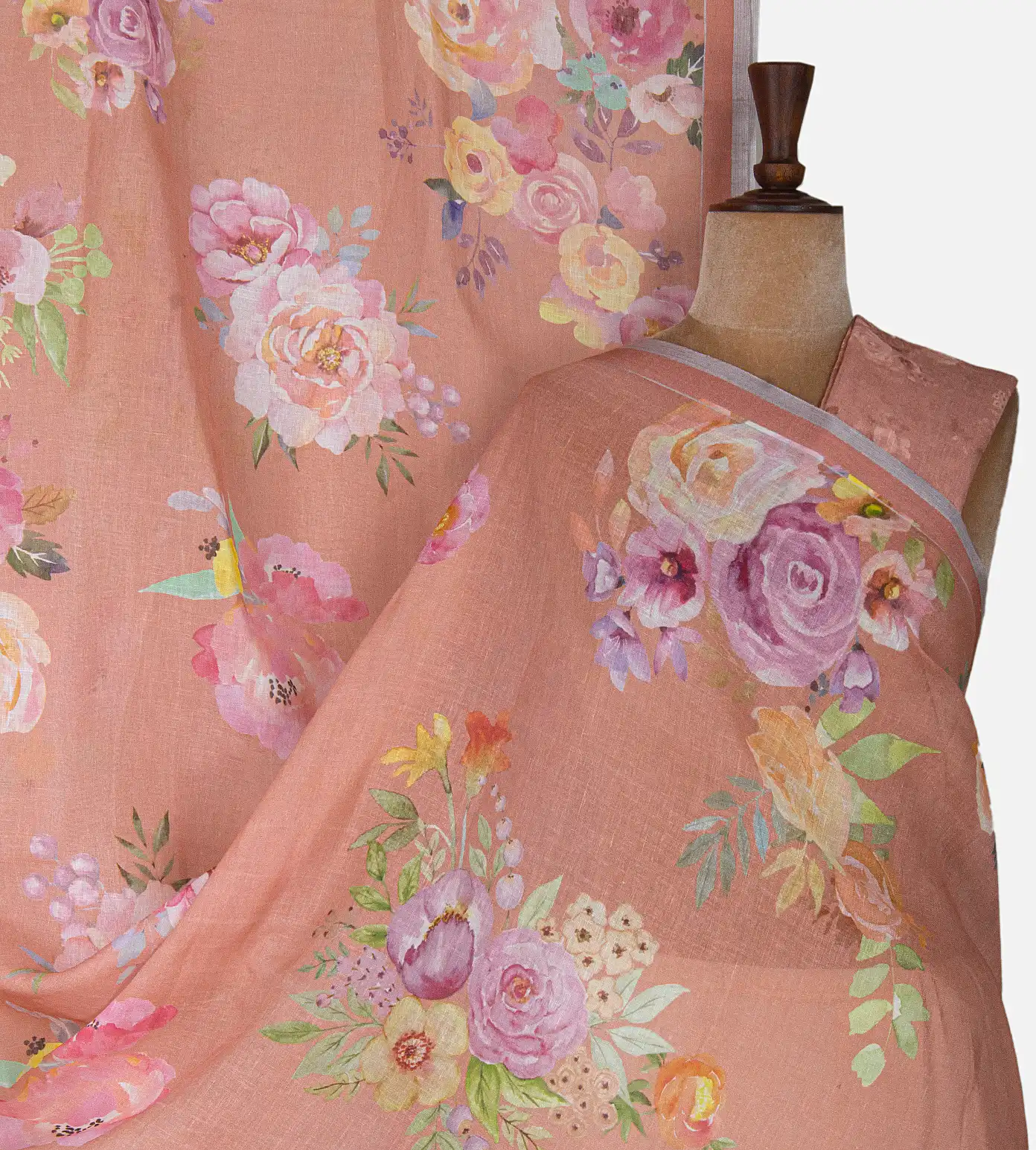 peach-linen-saree-d05104189-a