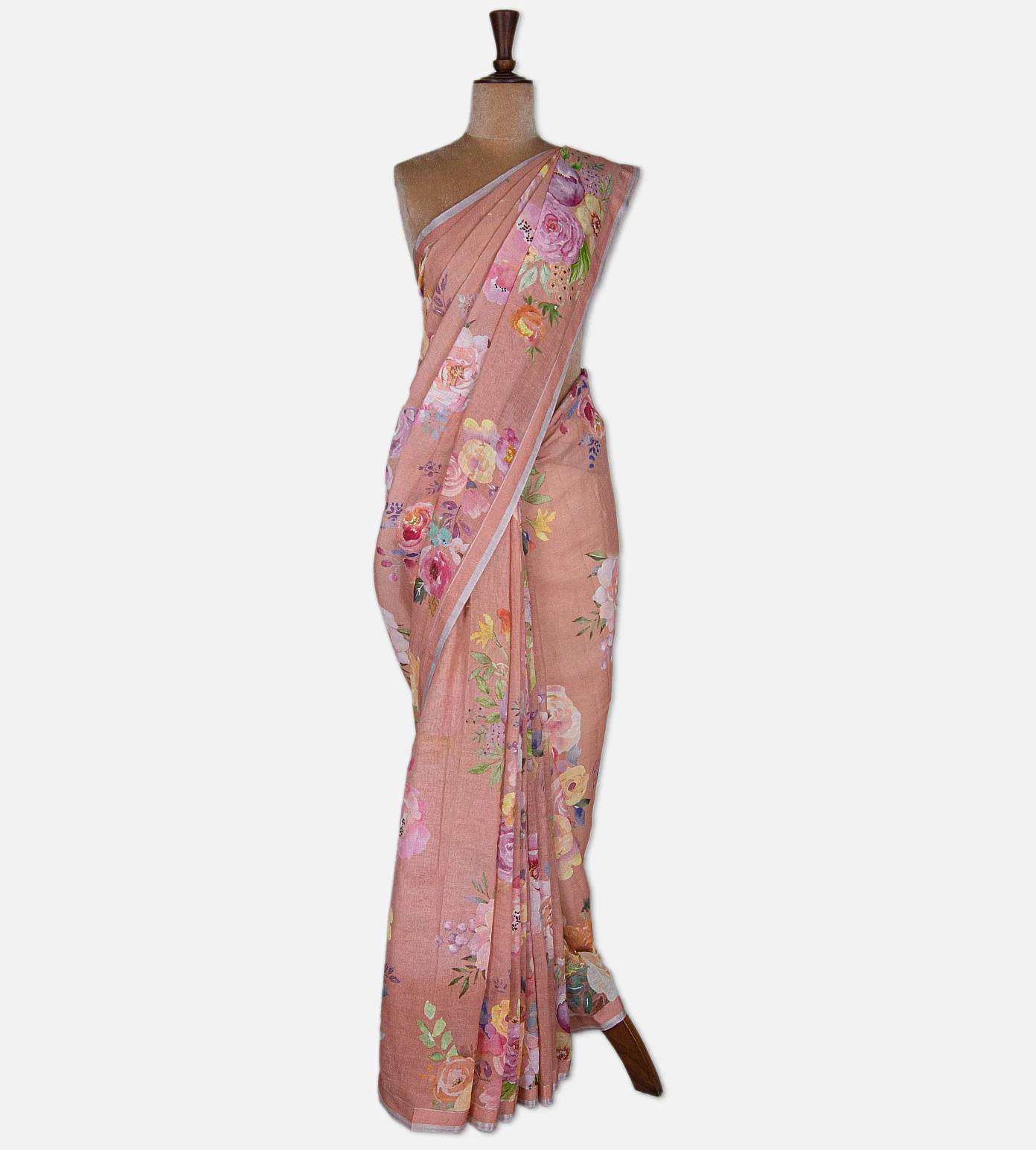 peach-linen-saree-d05104189-b