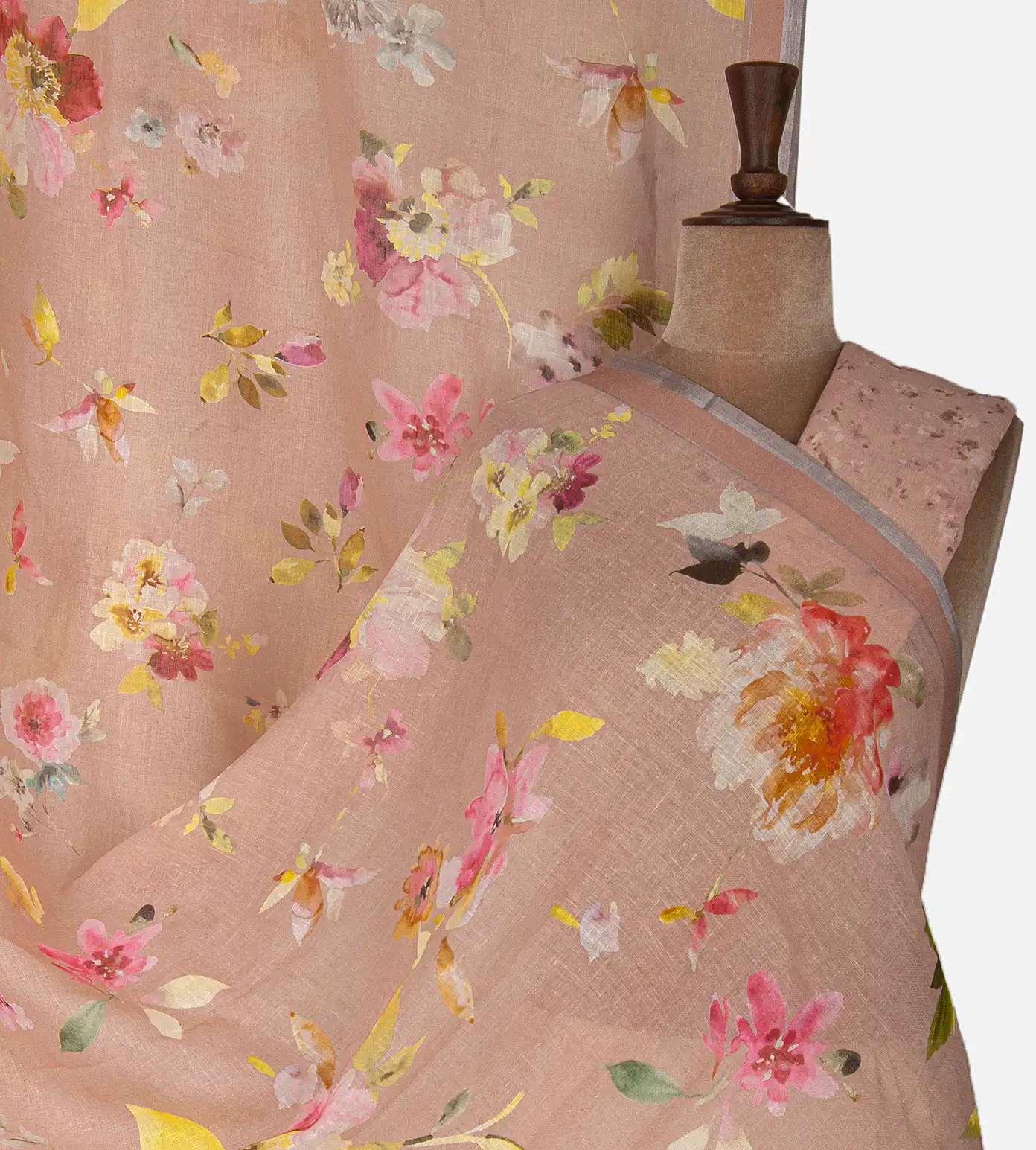 peach-linen-saree-d05104199-a