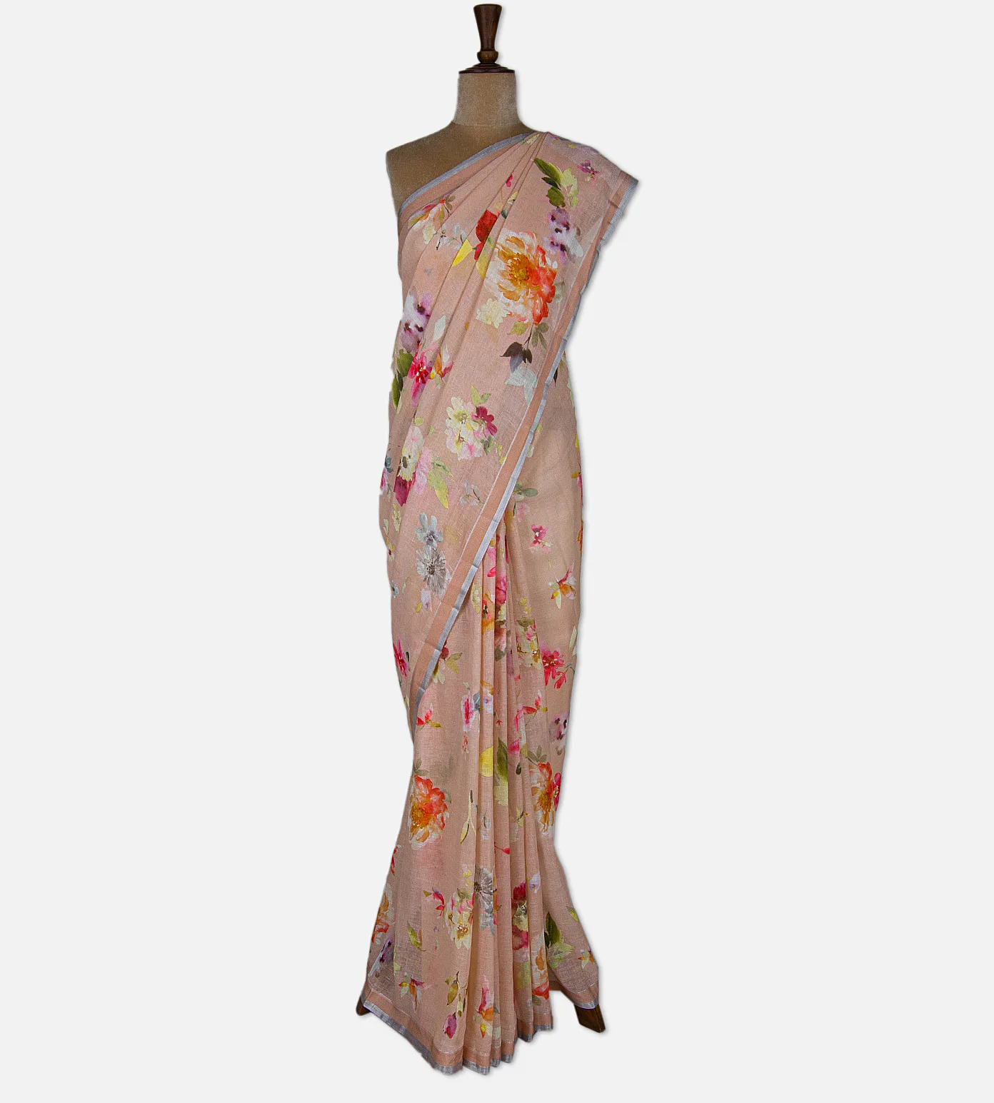 peach-linen-saree-d05104199-b