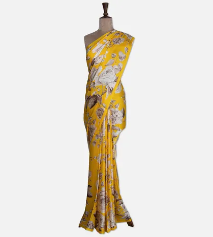 yellow-satin-saree-d05105630-b