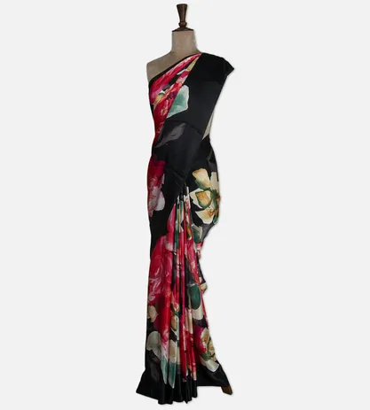 black-satin-saree-d05105627-b