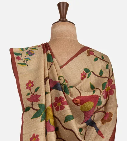 maroon-tussar-saree-c1283068-c