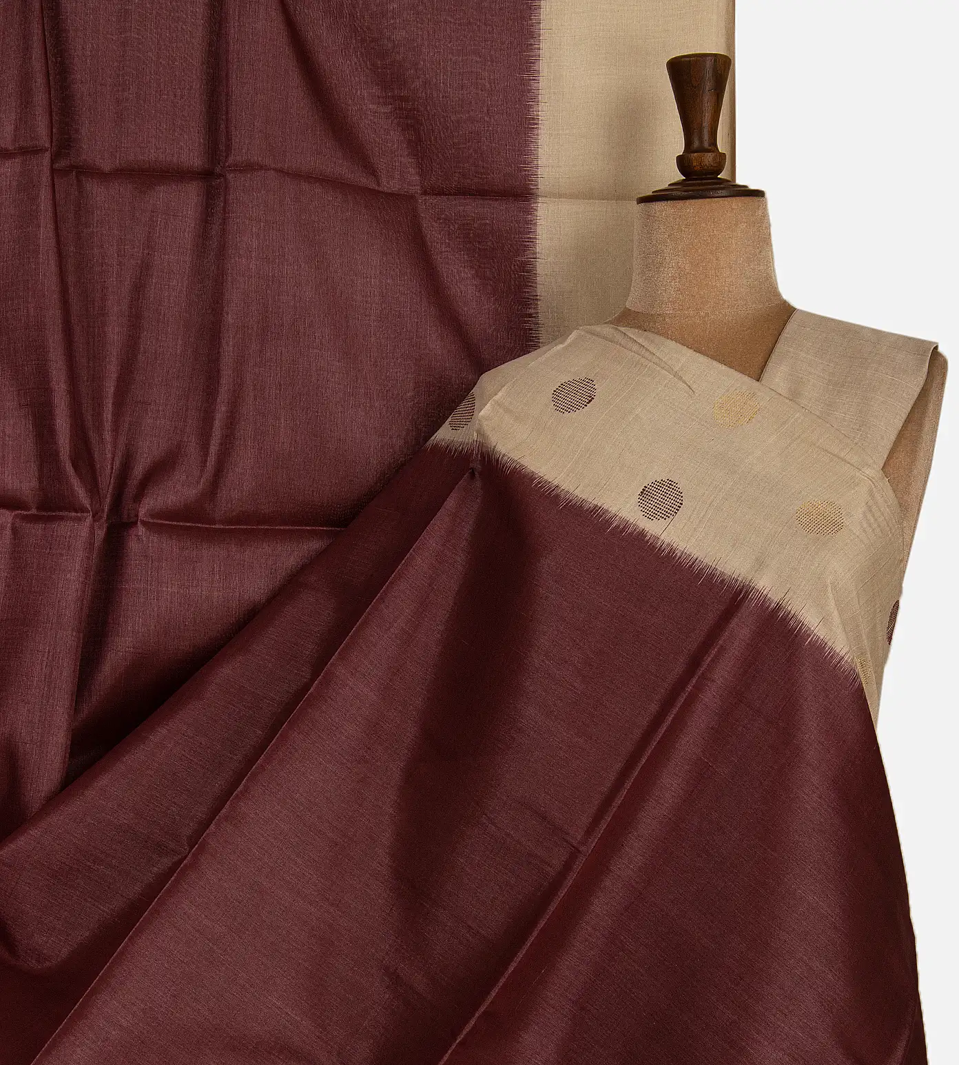 maroon-tussar-saree-c0972205-a