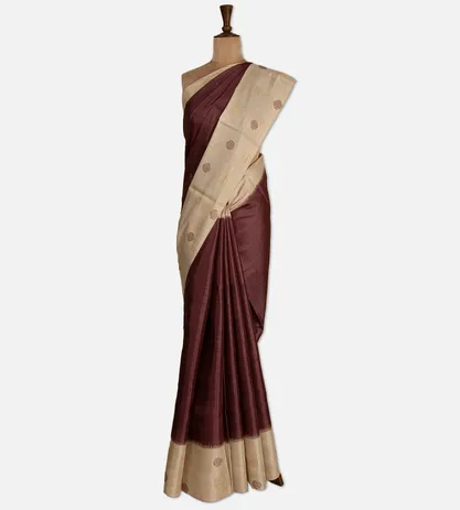 maroon-tussar-saree-c0972205-b