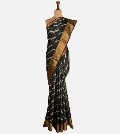 black-shibori-tussar-saree-d04101424-b