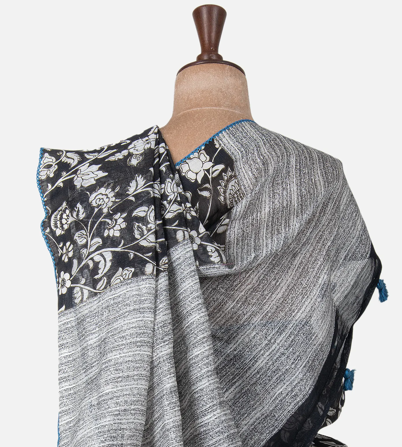 black-linen-printed-saree-d0294505-c