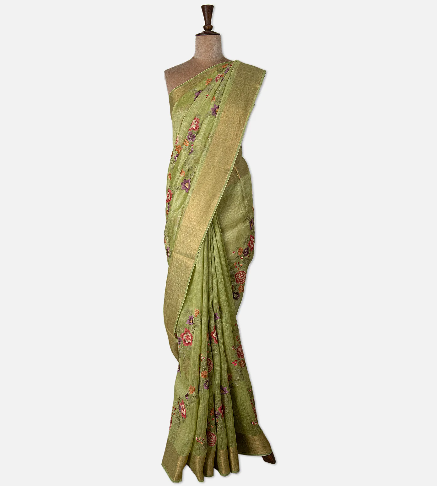 light-green-linen-saree-d05105516-b
